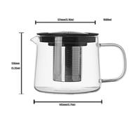 Tetera De Borosilicato Adicional Rompe Sustancia Inmune Proceso Remojo Tisana Visible Plan Ergonómico Aplicaciones Preparación Agua Tibia Adecuadas Contenedor Tisana Oficina