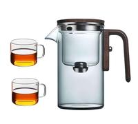 Tetera de brujería, tetera encantada con control de presión, tetera mágica con infusor, tetera mágica 2 en 1 para té suelto, tetera de vidrio de bruja, tetera mágica de vidrio con mango de madera