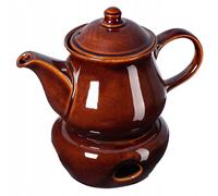 Tetera de cerámica KADAX, tetera de estilo rústico, con calentador, 1L