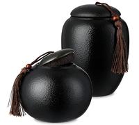 Tetera de cerámica negra, tarro de almacenamiento de estilo chino, estilo chino, tarros de almacenamiento de estilo chino vintage, tarro de té de cerámica, tarros de almacenamiento, tarros sellados, t