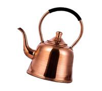 Tetera de cobre de 2 L para cocina de inducción y estufa, práctica tetera de ebullición eficiente con mango envuelto, tetera hecha a mano