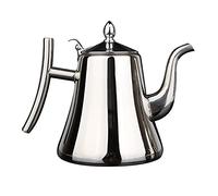 Tetera de cocina de 1 L/1,5 L con filtro, cafetera gruesa de acero inoxidable hervidor de agua para hotel, restaurante, cocina de inducción, tetera (color: dorado, tamaño: 1 L) (plata 1 l)