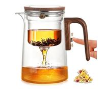 Tetera de Cristal con Separación de Agua - 800 ML, Enchantipot Magic Tea Pot para Hojas Sueltas, Vidrio de Borosilicato, Desmontable/Fácil de Limpiar, Tetera Mágica para el Hogar y la Oficina