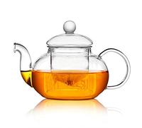 Tetera de cristal de 800 ml con infusor, set de tetera de borosilicato para café con leche, té suelto, bolsas y tés florecientes