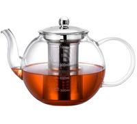Tetera de Cristal ZPOSE con Infusionador de Acero Inoxidable Resistente al Calor, Tetera de Vidrio 1200ml con Filtro Extraíble, Tea Pot Teteras para Té y Café