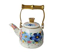 Tetera de esmalte, tetera, cafetera con impresión retro, tetera resistente al calor for cocina, for uso en casa y oficina.(2.5L)