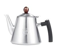 Tetera de estufa de acero inoxidable 1.2L Silicona resistente al calor Manejo de té Coffee Puttle de cocina duradera para uso familiar Silver compatible con inducción (Plata)