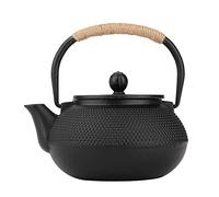 Tetera de Hierro Fundido Negra, Antigua Tetera Japonesa Hierro Fundido con colador en Acero Tetera de 800 ml Buena Conservación del Calor Apto para Inducción y Estufa