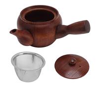 Tetera de madera de estilo tradicional, hervidor de té Kung Fu resistente, diseño exquisito con silbato y filtro, tetera de madera artesanal para uso en el hogar, la oficina o el