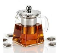 Tetera de vidrio, cervecera de té de borosilicato de Heatesistente hervidor de té suelto con filtro removible para viajes de campamento en el hogar (550 ml)
