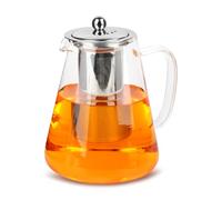 Tetera de Vidrio, MXTIMWAN Tetera con Colador 1,3L, Tetera de Cristal Vidrio de Borosilicato, para Té negro, Té verde, Café, Leche
