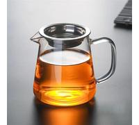 Tetera de vidrio transparente resistente al calor, taza de feria cha hai, tazas de té de kung fu hechas a mano, juego de té gongdao, artículos de té con mango(550ml F)