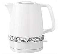 Tetera eléctrica de cerámica inalámbrica para sopa, estilo retro, de 1.7 l, 1850 W, para té, café, sopa y avena. Base extraíble, apagado automático y protección contra ebullición en seco.