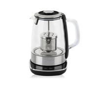 Hervidor Eléctrico de Cristal H.Koenig Instant T 1.5L TI600 con Filtro Infusor de Té de Acero Inoxidable 2200W Compacto, Ebullición Rápida, Termostato Ajustable 70° a 100°C, Mantener Caliente, 2 Tapas