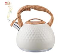 Tetera for estufa, apta for café y leche (rosa)(White)