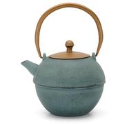 Bredemeijer Tetera grande de hierro fundido de 1,2 litros, para inducción, color azul asiático, con asa y filtro de acero inoxidable, ideal para tipos de té sueltos