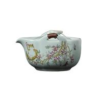 Tetera Hecha a Mano Tetera de horno Ru, tetera una sola mano for preparar té, cerámica azul celeste for uso doméstico, pequeña porcelana celadón for persona Para Preparar Té de Hojas