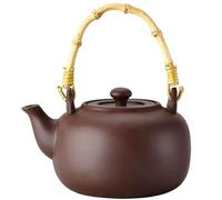 Tetera japonesa de 800ml/28oz, tetera de arcilla de arena morada con mango de madera, Gongfu para estufa japonesa