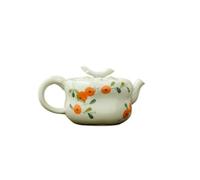 Tetera Juego de té Kung Fu de cerámica creativa, tetera de caqui pintada a mano sencilla, tetera for desayuno, leche adecuada for restaurantes, oficinas, etc. Tetera para Estufa