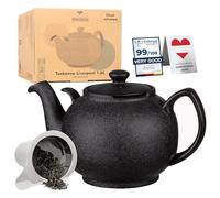 Tetera Liverpool con filtro interior, Gres cerámico de URBAN LIFESTYLE - Tetera antigoteo (Negro 1,6L)