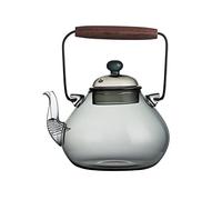 Tetera Nueva tetera de vidrio gris ahumado retro a alta temperatura resistente a la olla mango manipulación 1L a gran capacidad calentable
