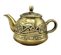 Tetera pequeña de latón para inauguración de la casa, hecha a mano, diseño de Feng Shui, modelo en miniatura, hervidor de té, decoración del hogar