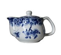 Tetera pequeña de porcelana, tetera de 9 onzas con infusor de acero inoxidable, flor clásica china de Penoy (amor de mariposa)