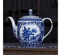 Tetera Porcelana azul y blanca bajo la tetera de glaseado Tetera creativa de cerámica de gran capacidad de gran capacidad con hervidor de filtro de acero inoxidable Tetera de Mesa ( Color : 2-3cm )