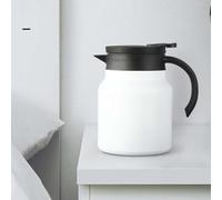 Tetera portátil de acero inoxidable de 800 ml diseñada para preparar té sin esfuerzo y servir a cualquier lugar que vayas (blanco)