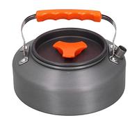 Tetera portátil de aleación de aluminio de 1,1 L, hervidor de agua para senderismo al aire para acampar, cafetera ligera con mango plegable, superficie anodizada duradera para