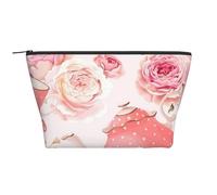Tetera Rosa Estampada, Bolsa de artículos de tocador Bolsa de Maquillaje Bolsa de cosméticos Bolsa de artículos de tocador de Viaje portátil