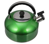 tetera silbadora, Botellas de agua, estufa con silbido de té, tetera, hervidor de agua, hervidor de café, tetera con mango for el hogar al aire libre(Green)