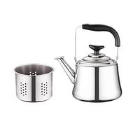 Tetera silbante de acero inoxidable con filtro para hervir café