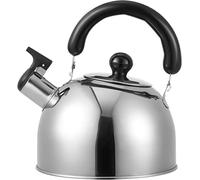Tetera silbante de acero inoxidable con silbato de acero inoxidable, hervidor de agua, hervidor de agua para estufa de gas, plateado, 1 litro