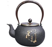 Tetera silbante de hierro estilo japonés con infusor. acero inoxidable y asa negra. 1,8 l/3 l (opcional). retro