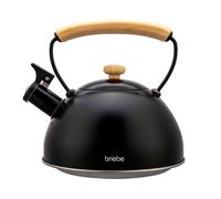 Tetera Silbato 2,3L,Hervidor Agua, Inducción, Acero Inox., Mango Madera