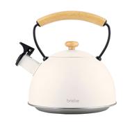 Tetera Silbato 2,3L, Hervidor Agua, Inducción, Acero Inox., Mango Madera