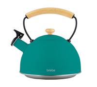 Tetera Silbato 2,3L, Hervidor Agua, Inducción, Acero Inox., Mango Madera