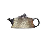 Tetera Tetera Antigua China Con Esmalte De Oro Negro, Tetera Retro, Juego De Té De Cerámica Kung Fu Tetera para Infusor