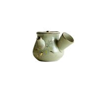 Tetera Tetera antigua con asa lateral, tetera creativa pintada a mano con margaritas, tetera de cerámica con flores, tetera de oficina Tetera para Estufa