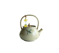 Tetera Tetera antigua con asa pintada a mano en oro, tetera de cerámica pintada a mano, juego de té de kung fu for el hogar, cafetera de 125 ml Tetera para Estufa