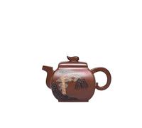 Tetera Tetera China 160ML Teteras Vintage de Arcilla Morada Tetera Hecha a Mano Mineral Crudo Hervidor de Barro Morado con Infusor Juego de Té Zisha Tetera Decorativa para Infusor