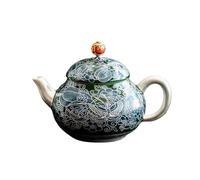 Tetera Tetera de cerámica con filigrana de plata dorada for uso doméstico, pequeña tetera individual, juegos de té de kung fu, tetera Xishi de lujo ligera y de alta gama. Recipiente Para Preparar té