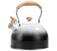 Tetera, tetera, for estufa, silbido de acero inoxidable con mango madera plegable, macetas colores degradados, estilo lindo(Gradient Black)