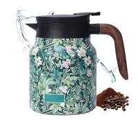 Tetera vintage de 1000 ml, diseño floral vintage, termo con colador de té, termo con diseño de flores vintage, jarra térmica, para el hogar, apartamento (verde)