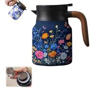 Tetera vintage floral de 1000 ml Tetera térmica de acero inoxidable Boquilla en forma de V Para té café(Teapot-6)