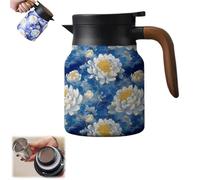 Tetera vintage floral de 1000 ml Tetera térmica de acero inoxidable Boquilla en forma de V Para té café(Teapot-11)