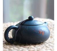 Tetera Yixing de arcilla azul decorada con motivos florales • Filtro integrado • Capacidad 200 ml • Tea Soul.