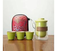 Teteras 1 set of hammer glass travel tea Portable quick cup outdoor carry on special bag Kung Fu teacup teapot Juego De Té De Porcelana(C)