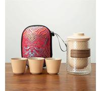 Teteras 1 set of hammer glass travel tea Portable quick cup outdoor carry on special bag Kung Fu teacup teapot Juego De Té De Porcelana(A)